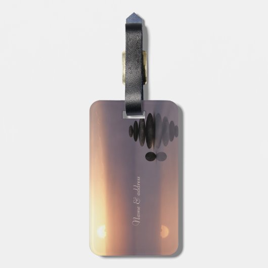 Zen Stones, Sunset Gepäckanhänger (Rückseite vertikal)