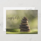Zen stones tower in water tranquility and calm postkarte (Vorne/Hinten)
