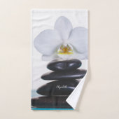 Zen stones White Orchid Badhandtuch Set (Handtuch)