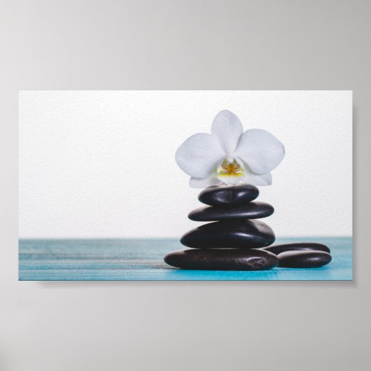 Zen Stones White Orchid Poster (Vorne)