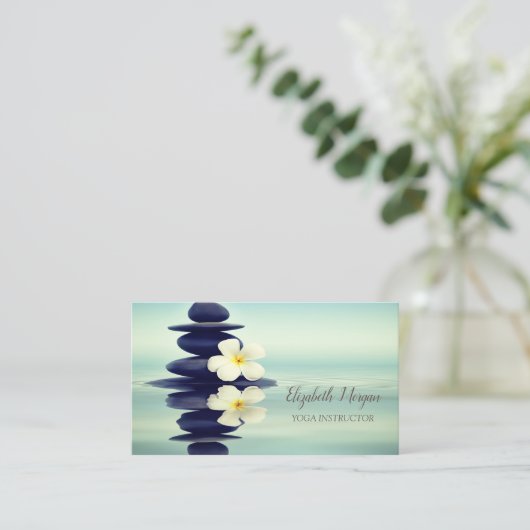 Zen Stones White Orchid Visitenkarte (Stehend Vorderseite)