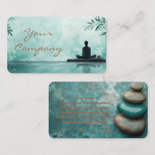 Zen Stones Yoga Fitness Turquoise copper Visitenkarte