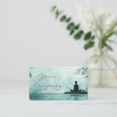Zen Stones Yoga Fitness Turquoise copper Visitenkarte (Stehend Vorderseite)