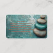 Zen Stones Yoga Fitness Turquoise copper Visitenkarte (Rückseite)