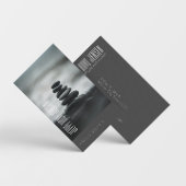Zen Stones Yoga & Wellness Black and White Busine Visitenkarte
