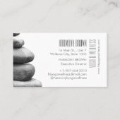 Zen Stones Yoga & Wellness White Business Card Visitenkarte (Rückseite)