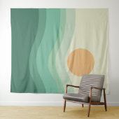 Zen Sun & Waves Wandteppich (Beispiel (Horizontal))