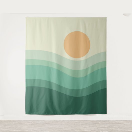 Zen Sun & Waves Wandteppich (Vorderseite)