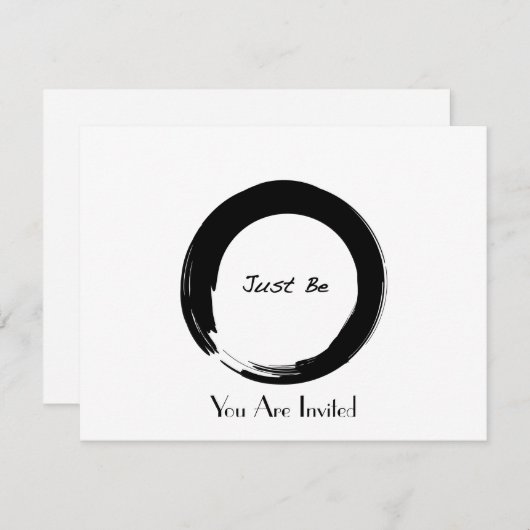 Zen-Symbol mit "Just Be" Einladung (Vorne/Hinten)