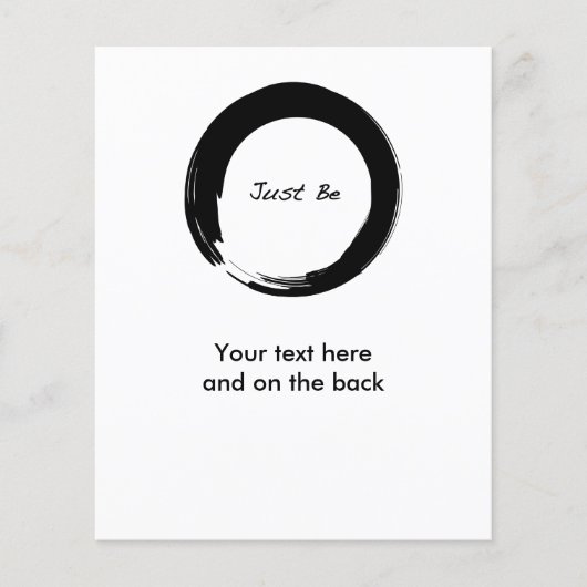 Zen-Symbol mit "Just Be" Flyer (Vorne)