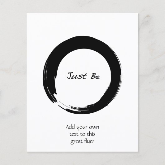 Zen-Symbol mit "Just Be" Flyer (Vorne)