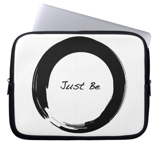 Zen-Symbol mit "Just Be" Laptopschutzhülle (Vorderseite)
