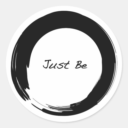 Zen-Symbol mit "Just Be" Runder Aufkleber (Vorderseite)