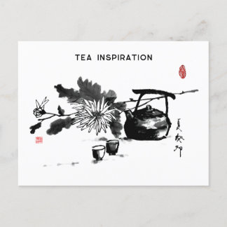 Zen&Tao Malerei/Tee Inspiration Feiertagspostkarte