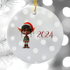 Zen Teen Christmas Elf Keramik Ornament