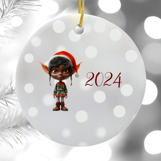Zen Teen Christmas Elf Keramik Ornament