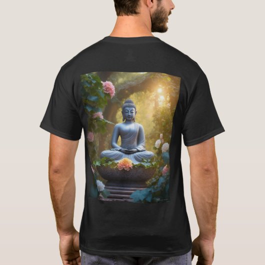 "Zen-Threads: Buddha-Inspiriertes Tranquility-T-Sh T-Shirt (Rückseite)