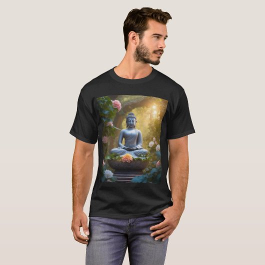 "Zen-Threads: Buddha-Inspiriertes Tranquility-T-Sh T-Shirt (Vorne ganz)