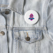 Zen to Bone � Funny Space Yoga Skelett Button (Beispiel)