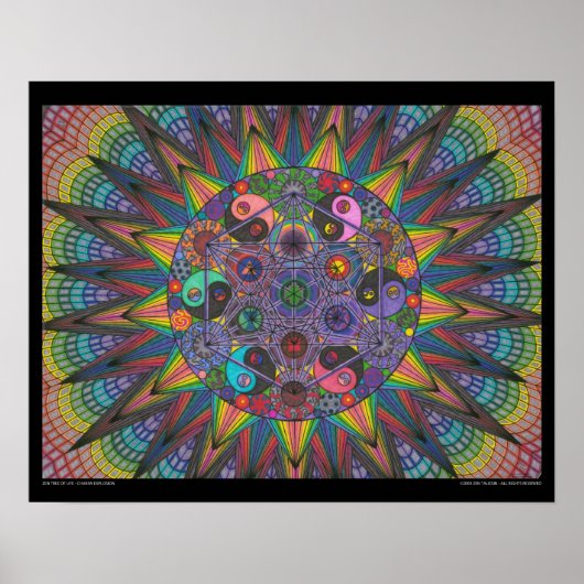 Zen Tree of Life - Chakra Explosion Print Poster (Vorne)