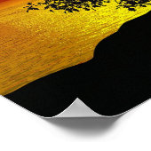 Zen Tree Sunset Orange Yellow Ocean Liebe Friedlic Poster (Ecke)