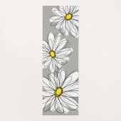 Zen Trendy Daisy mit grau und gelb Yogamatte (Rückseite)