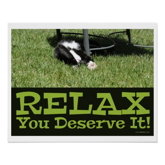 Zen und Cat Relax Slogan Poster (Vorderseite)