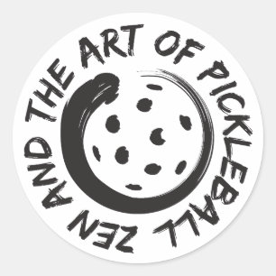 Zen und die Kunst des Pickleball-Aufklebers 3" Runder Aufkleber