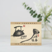 "Zen und Tee haben einen Geschmack" Zen-Kalligraph Postkarte (Stehend Vorderseite)