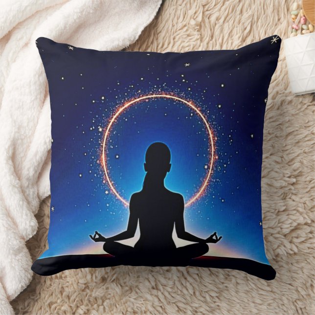 Zen Under Stars: Cosmic Meditation Kissen (Decke)
