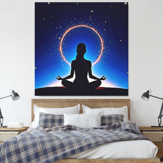 Zen Under Stars: Cosmic Meditation Leinwanddruck (Insitu (Schlafzimmer))