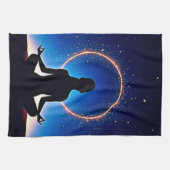 Zen unter Sternen: Kosmische Meditation Geschirrtuch (Horizontal)