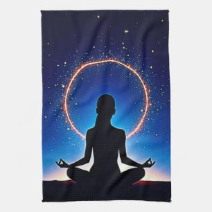 Zen unter Sternen: Kosmische Meditation Geschirrtuch