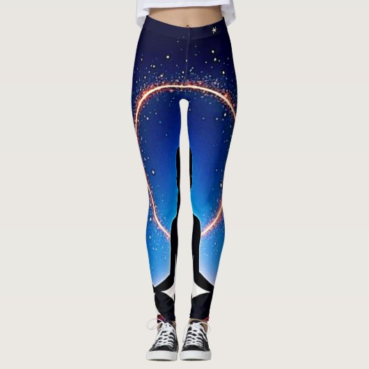 Zen unter Sternen: Kosmische Meditation Leggings (Vorderseite)