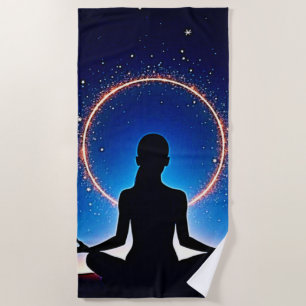 Zen unter Sternen: Kosmische Meditation Strandtuch
