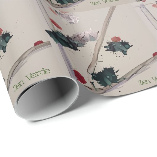 Zen Verde-Holiday Saison Zen Minimalistisch grüne Geschenkpapier (Rolleneckpunkt)