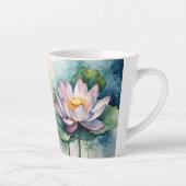 Zen Vibe Watercolor Pink Lotus Blume Latte Tasse (Rechts)