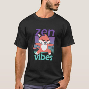 Zen Vibes Orange Cat Practica Yoga T-Shirt
