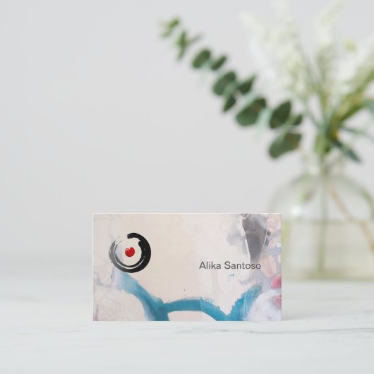 Zen - Wasserfarbe Visitenkarte (Stehend Vorderseite)