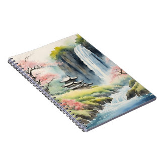 Zen Watercolor-Haus Notizbuch Notizblock
