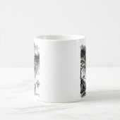 Zen Waterfall Mountain Ink Art Explore Compass Kaffeetasse (Mittel)