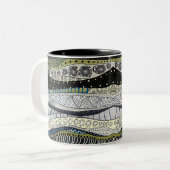 Zen Waves Abstract Design Mug Zweifarbige Tasse (Vorderseite Links)