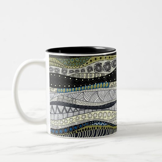 Zen Waves Abstract Design Mug Zweifarbige Tasse (Links)