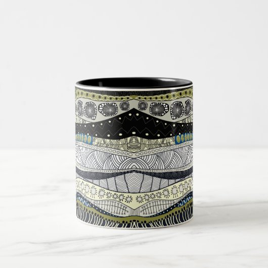 Zen Waves Abstract Design Mug Zweifarbige Tasse (Mittel)
