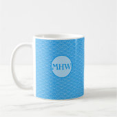 Zen Waves asiatisch Inspiriert Monogramm Kaffeetasse (Links)