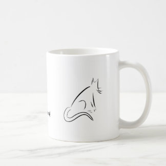 Zen-weiße Katzen-Tasse Kaffeetasse