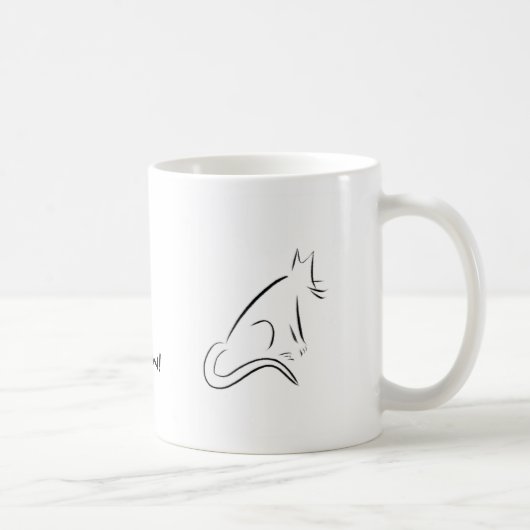 Zen-weiße Katzen-Tasse Kaffeetasse (Rechts)