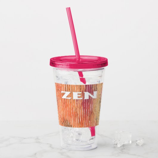 Zen-weiße Reeds Fuchsia Acryltumbler Acryltrinkbecher (Vorderseite Ice)