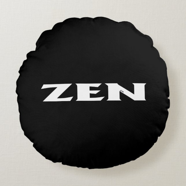 Zen-weiße, runde Poly-throw-Kissen Rundes Kissen (Vorderseite)