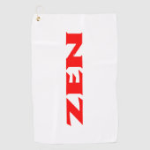 Zen-weißes Golfhandtuch (Vorderseite)